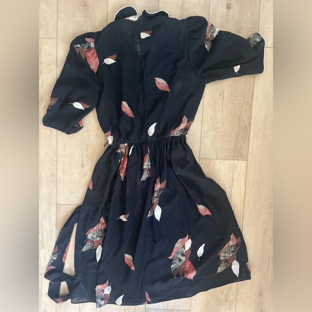 Vintage 1970s Sheer Black Feather  Dress 70s Patty O’Neil - Picture 6 of 6
